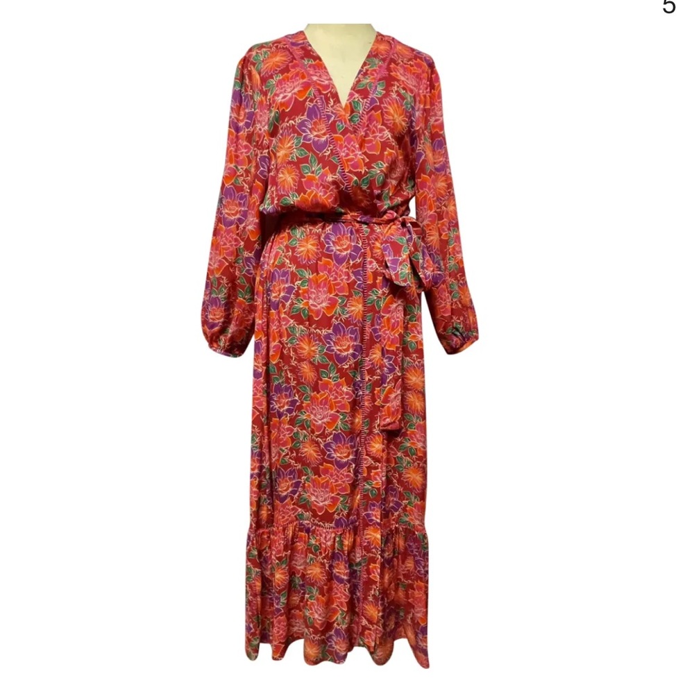 Paloma Blue Maxi Floral Wrap Dress Size S